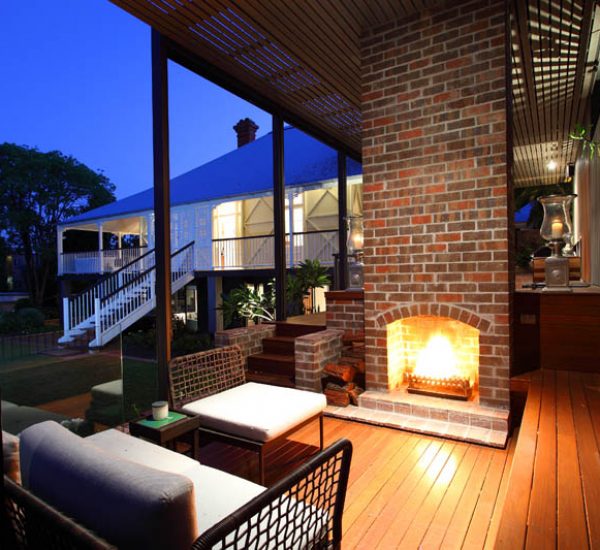 St Lucia Queenslander Outdoor Fireplace